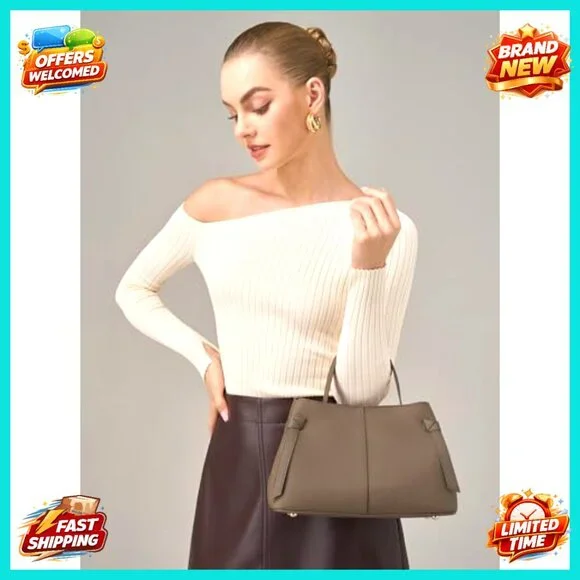 Genuine Leather Tote Bag with Adjustable Strap, Spacious Work Purse - Picture 2 of 7